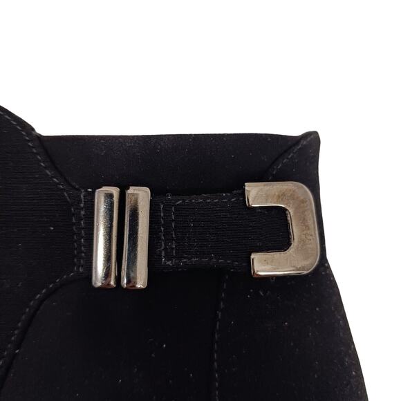 Stuart Weitzman Ankle Boots Neoprene Gore-Tex Sz 7 Black WATERPROOF Buckle Goth - Picture 13 of 16